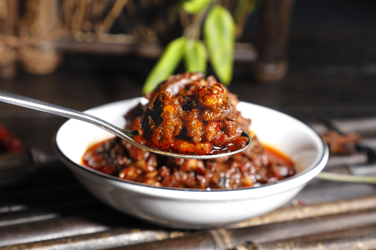 牦牛肉酱,米线帽子,杂酱,香菇酱|摄影|产品摄影|浅