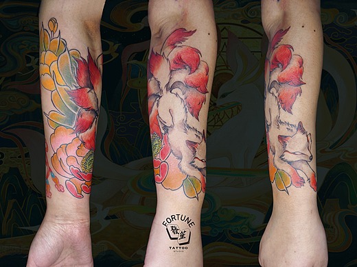 【發笙刺青】九尾狐纹身