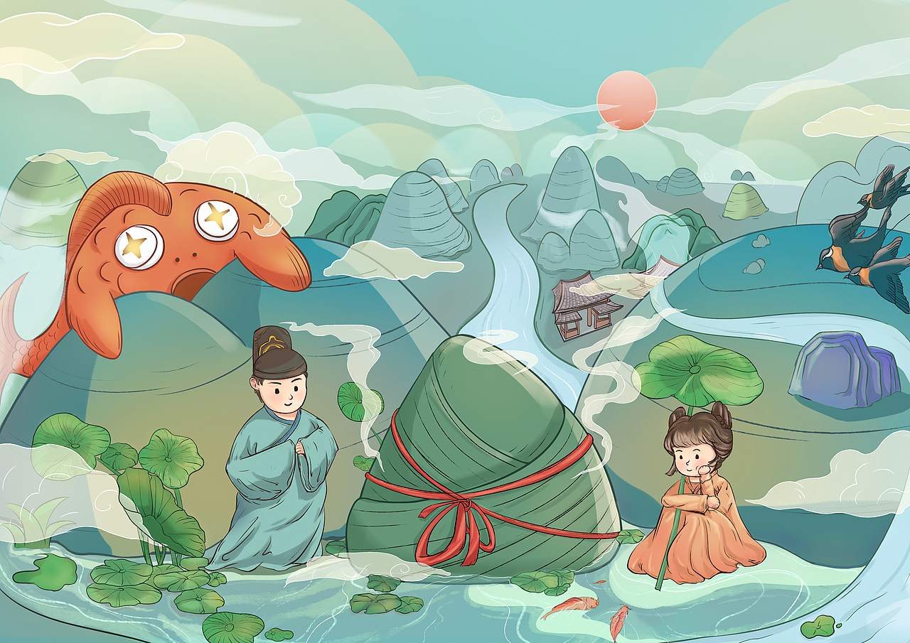 端午节国风插画