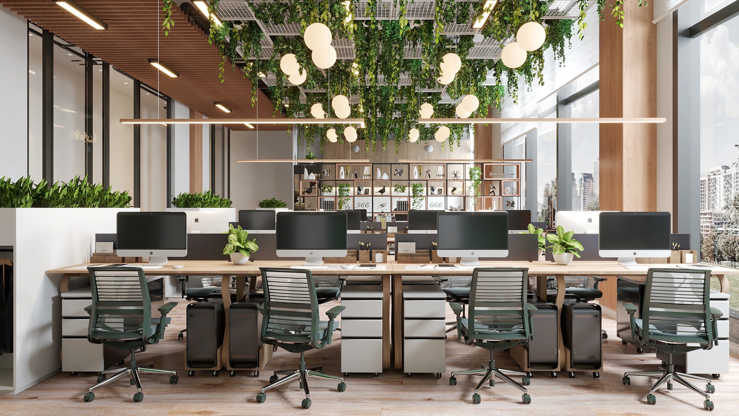 极具新意的办公设计，把绿植搬进办公室-设计案例-建E室内设计网