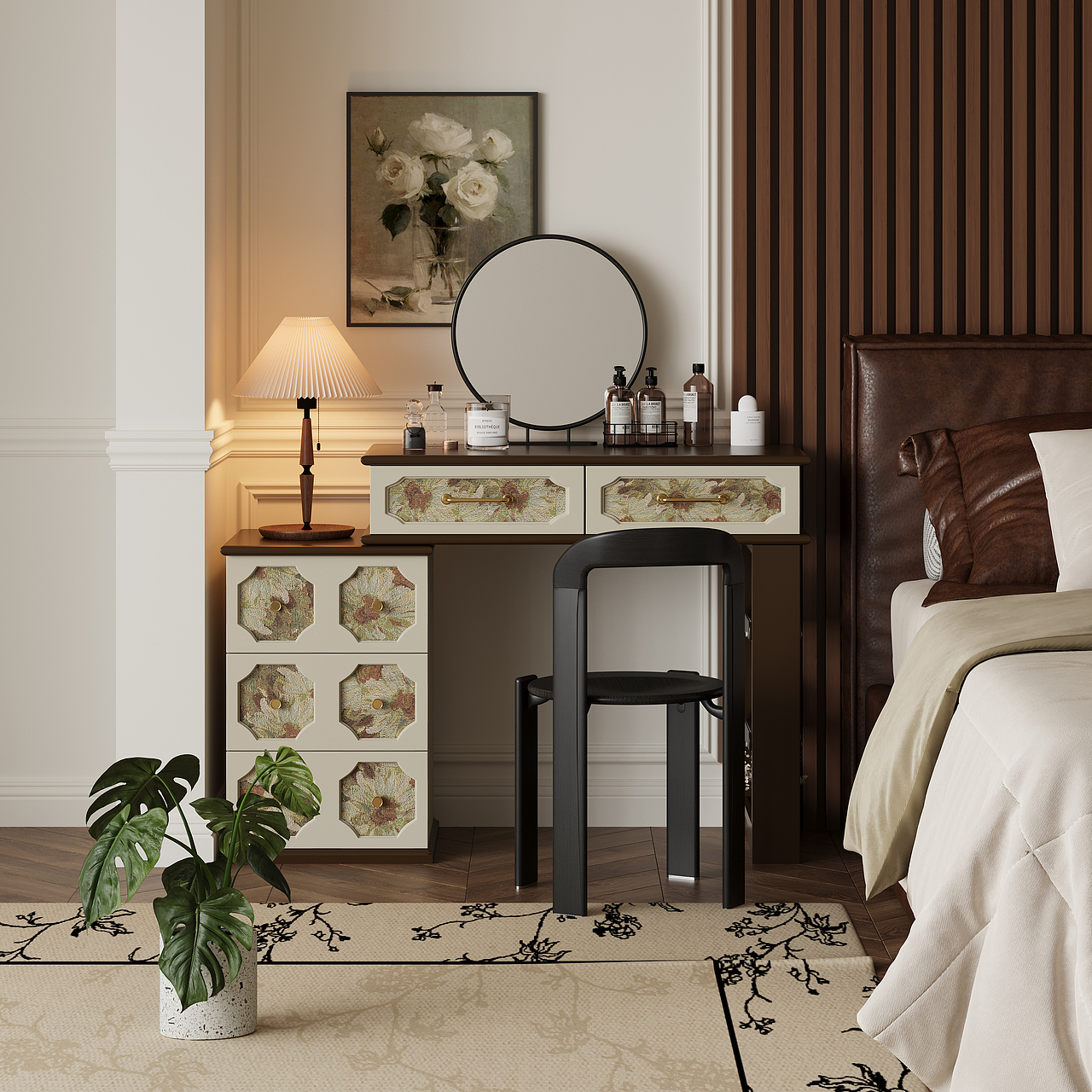 复古印花梳妆台