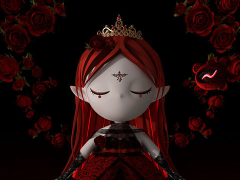原创IP设计|暗黑系 蔷薇少女