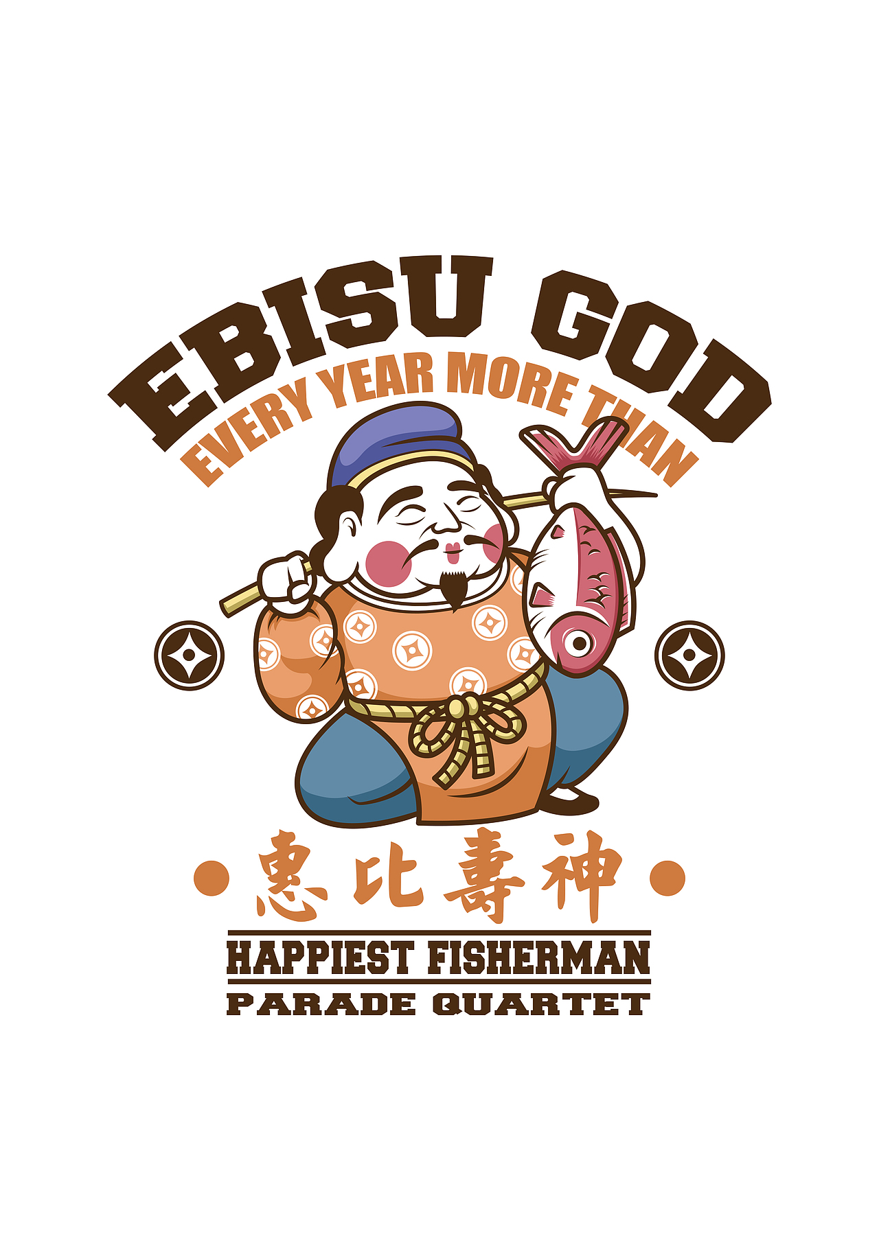 七福神包括六位男神一位女神,日本神话中主持人间福德的七位神.