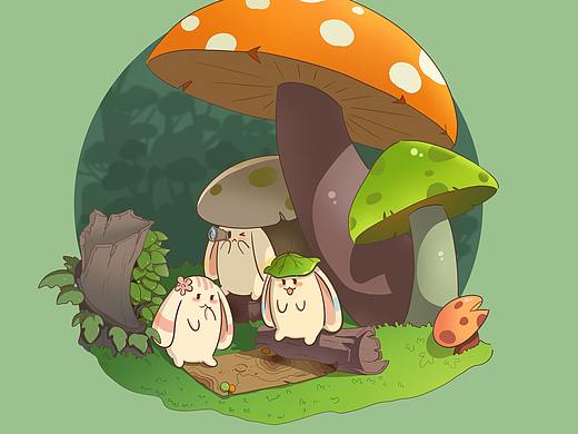三小只蘑菇森林大冒险（个人主页-ZNTIzMzQyNjA=） - 商业插画 - 站酷设计师楚歌平原创素材 - 站酷ZCOOL