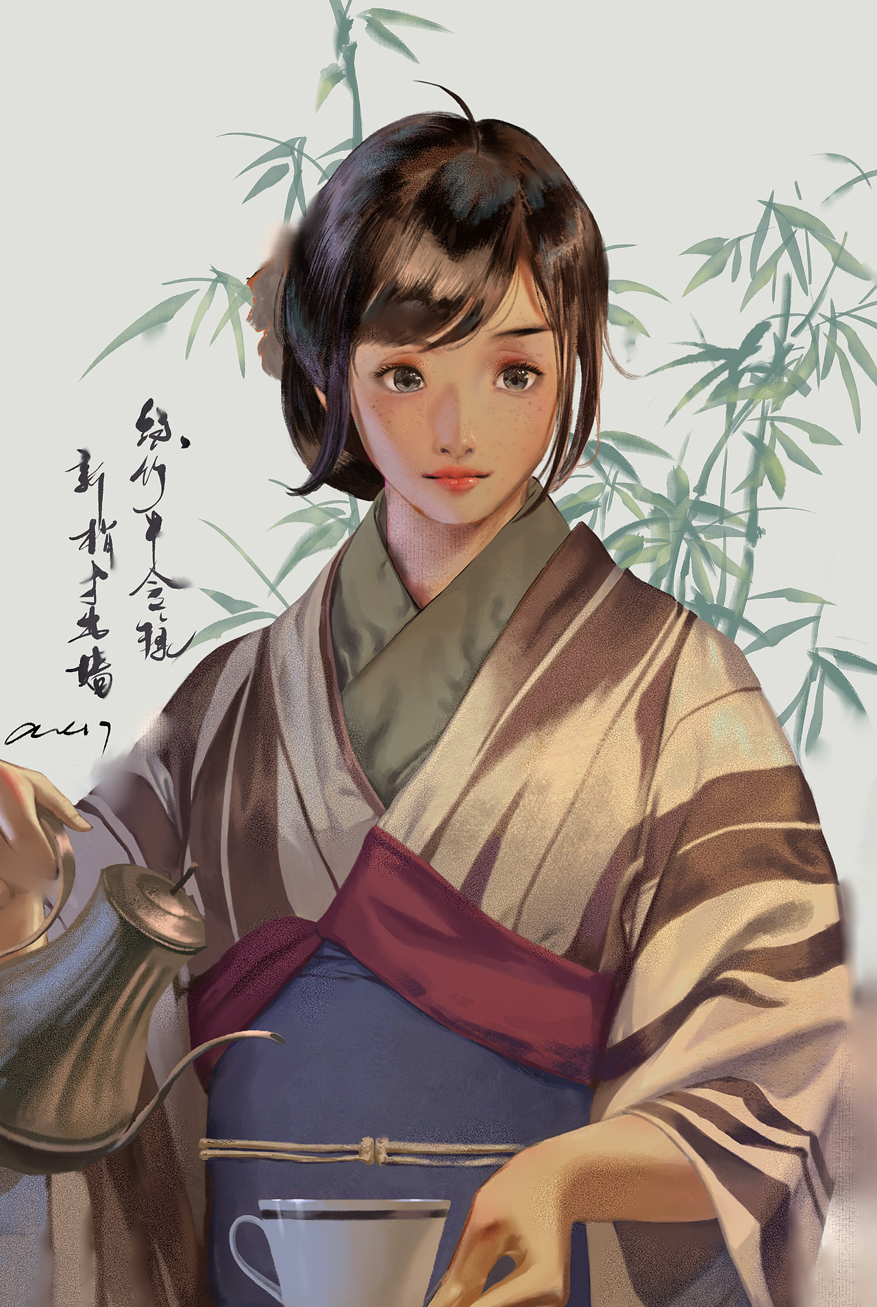 The Japanese kimono-sketch（图ZMjcwMTI2NTcy） - 商业插画 - 站酷设计师阿叔是女生原创素材 - 站酷ZCOOL
