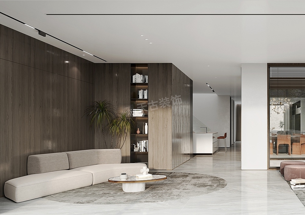 金辉长江铭著联排别墅装修,现代简约风格设计,天古装饰