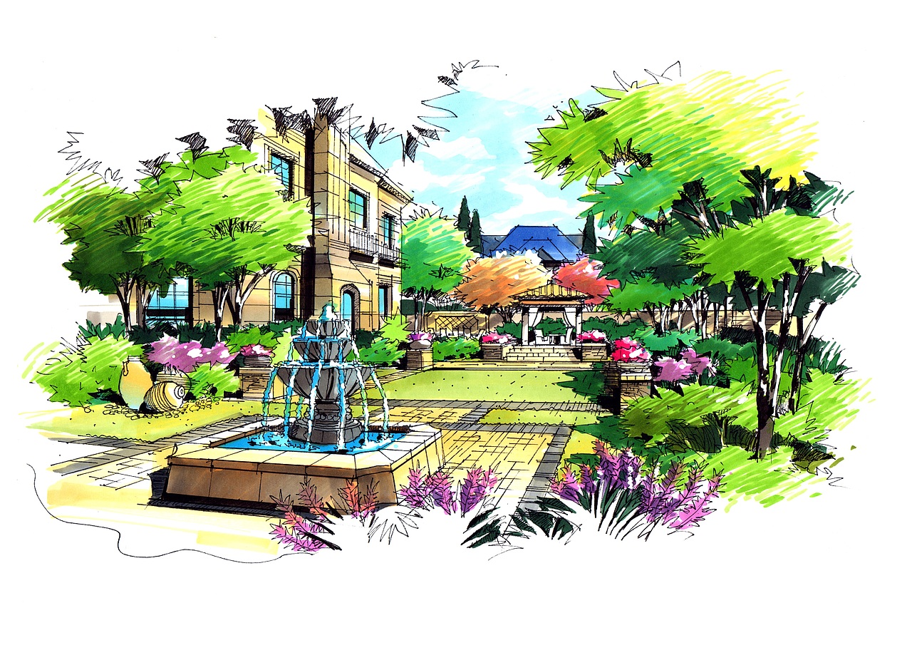 园林手绘设计优秀作品案例欣赏(六)