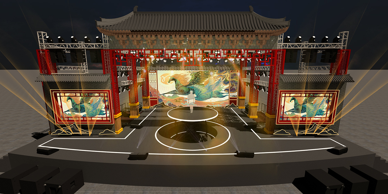 为成都一个乡村社区设计的户外舞台-2020年8月24日作