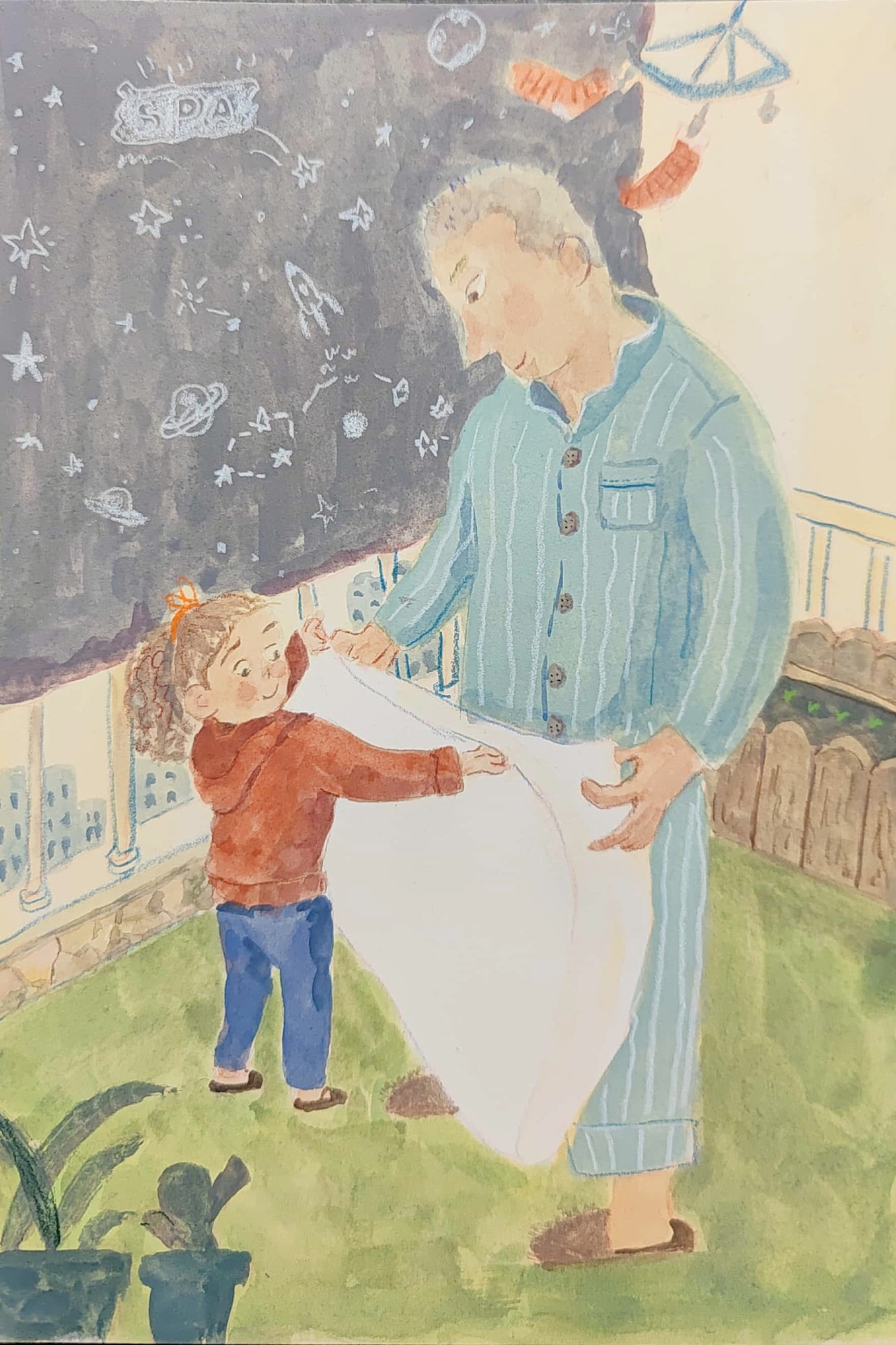 陶子小姐和爸爸在一起（图ZMjk4OTIwMjM2） - 儿童插画 - 站酷设计师小静静静静静静静原创素材 - 站酷ZCOOL