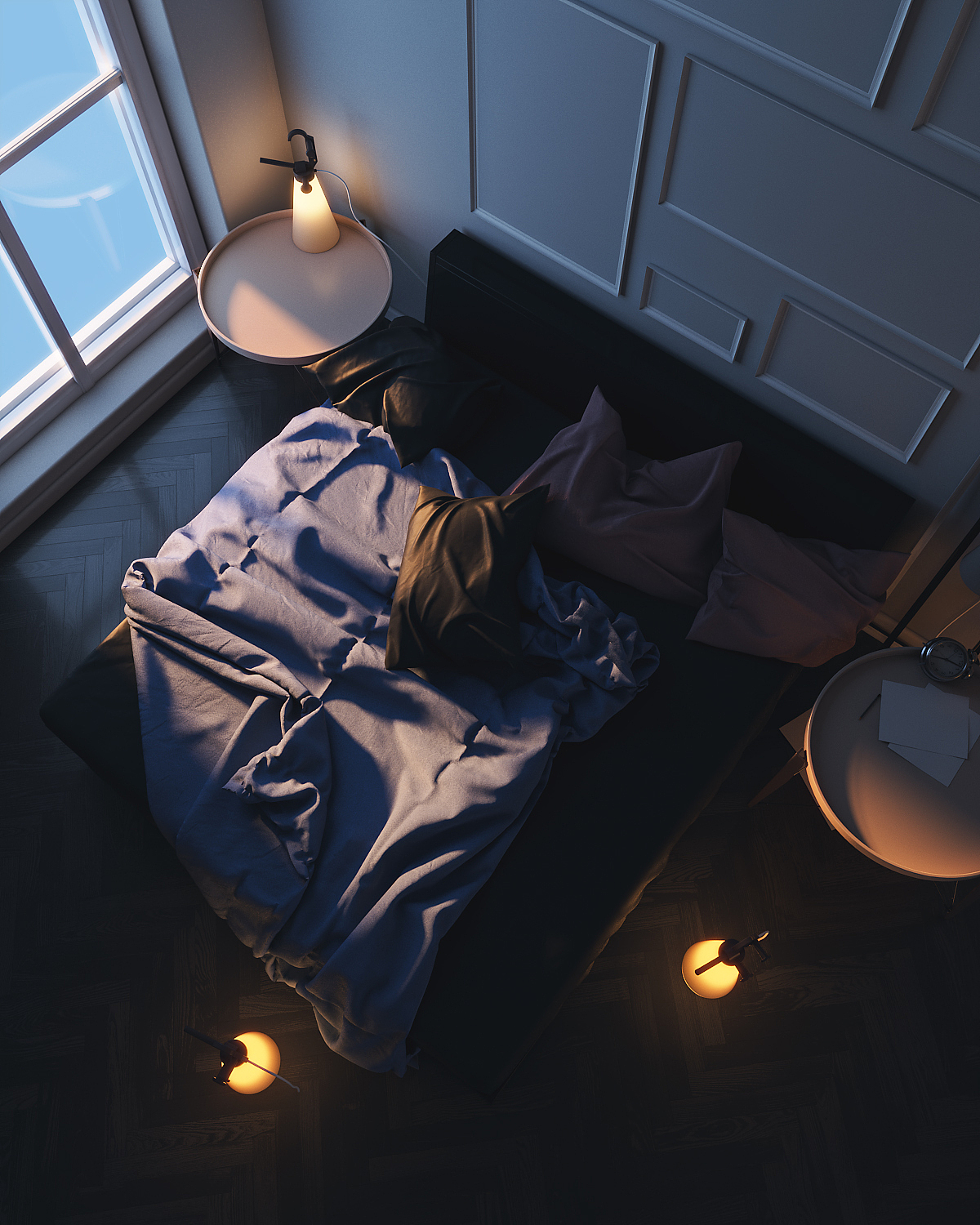 艺术简约卧室（图ZMTc5NjE5MzYw） - 家装设计 - 站酷设计师海底之心Sa原创素材 - 站酷ZCOOL