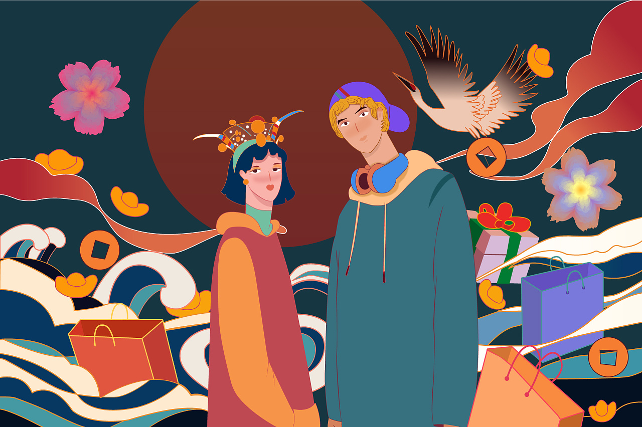 国潮风绘画-临摹作品