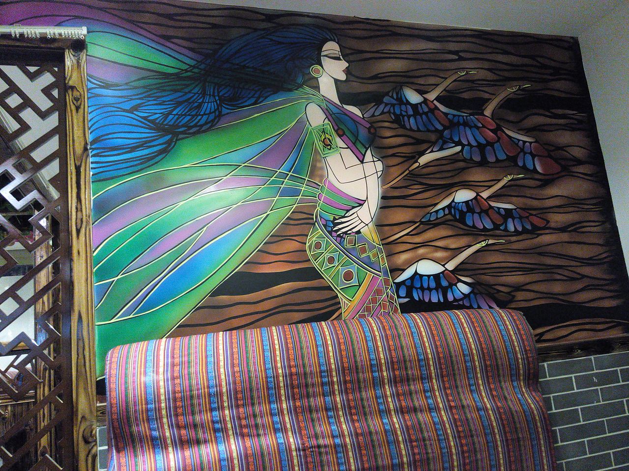 一组傣族风情墙绘作品