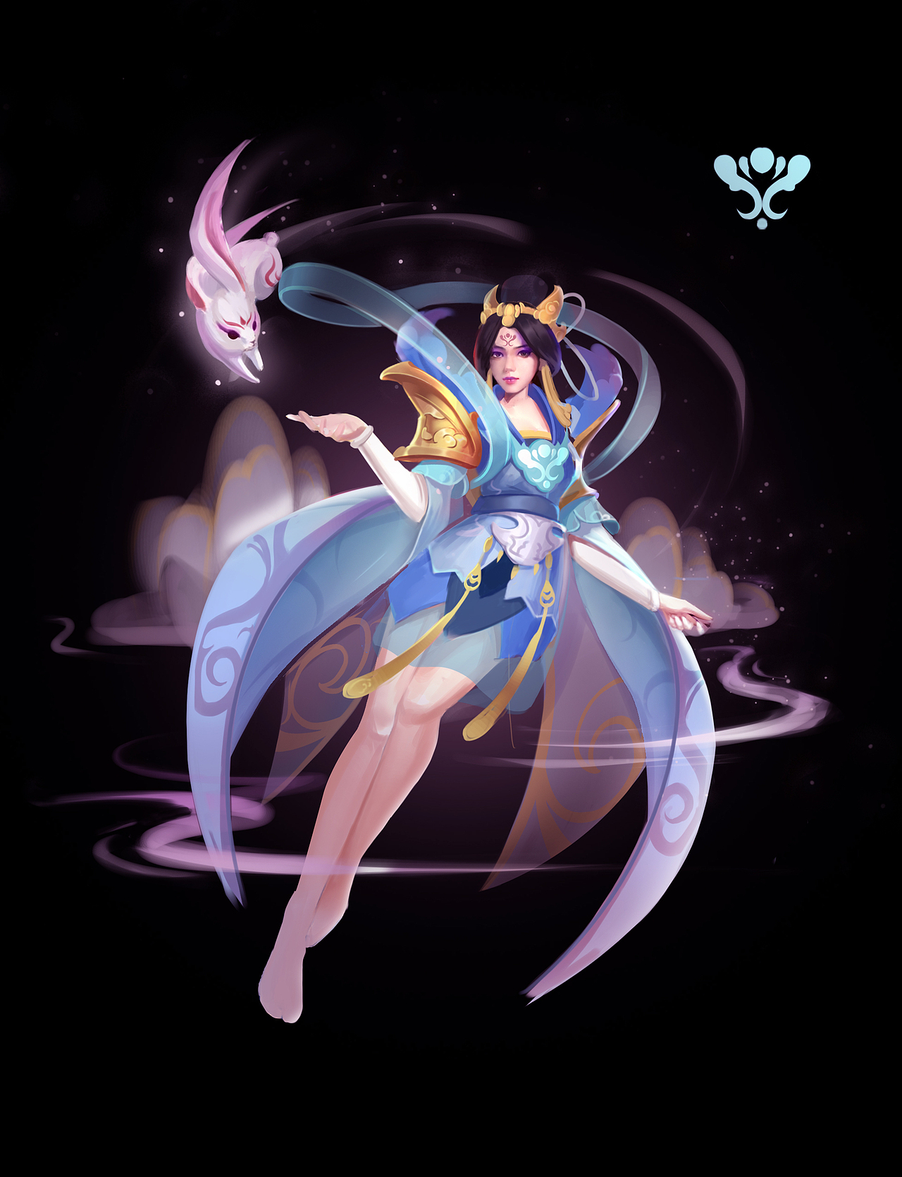 第一次参加比赛的作品-嫦娥皮肤设计大赛|插画|游戏原画|依墨emoosen