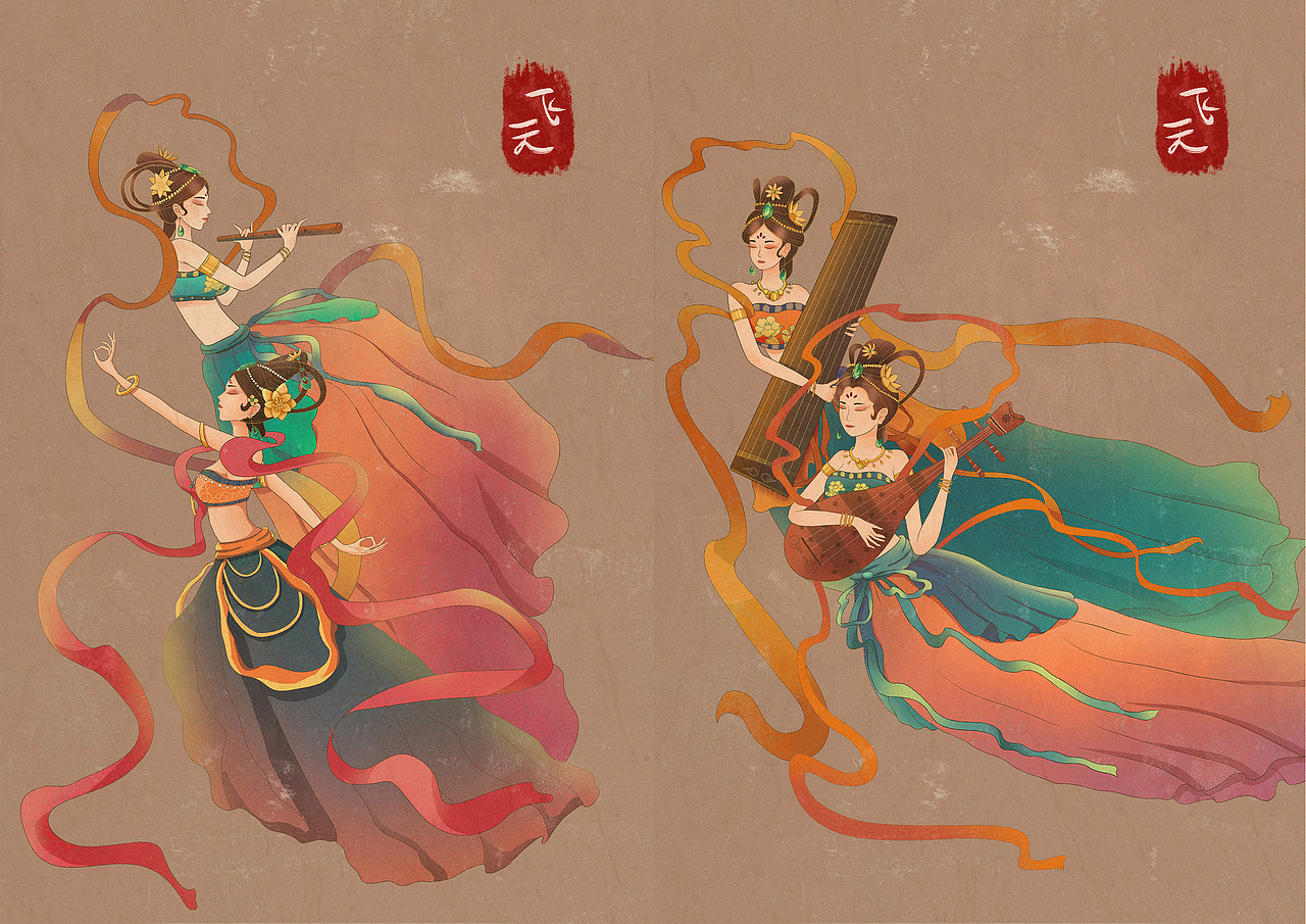 敦煌飞天壁画练习