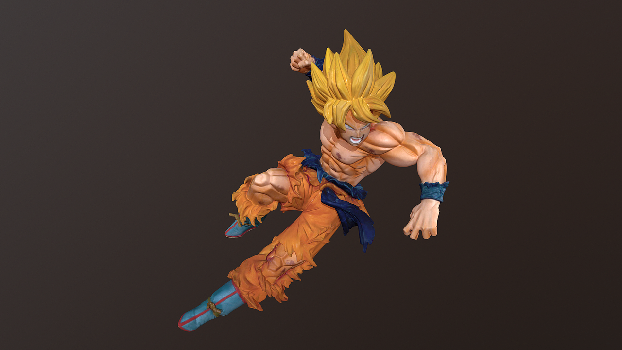 七龙珠孙悟空超级赛亚人3D雕像