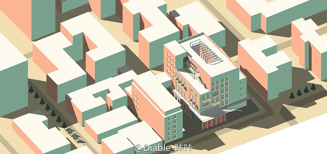 {游弋于插画与建筑之间}