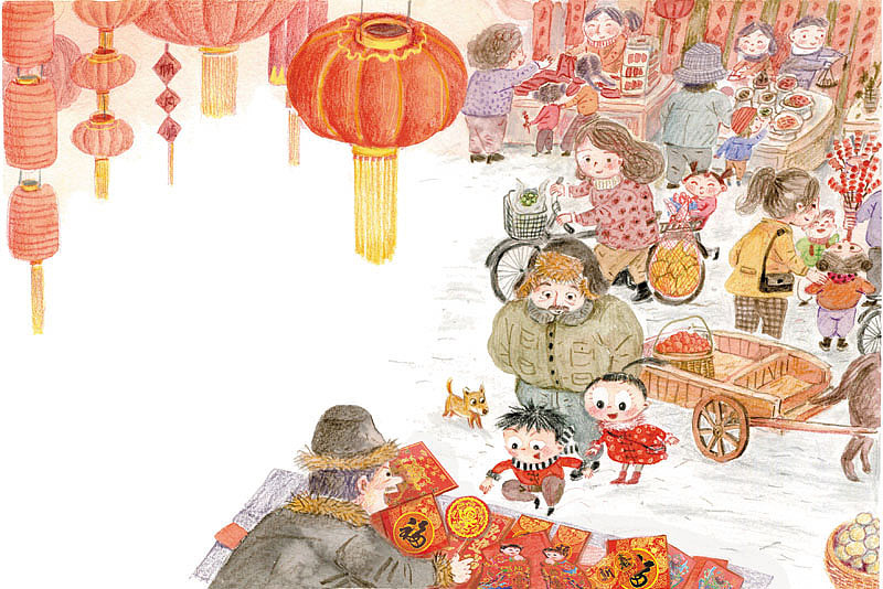 中华传统节日系列之春节篇《实习小门神》（图ZMTEzMDM3NDIw） - 儿童插画 - 站酷设计师點一點123原创素材 - 站酷ZCOOL