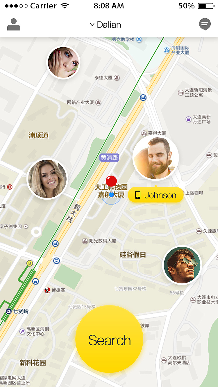 地图界面/社交/查询（图ZODg1NjcwODQ=） - APP界面 - 站酷设计师DesignerSunny原创素材 - 站酷ZCOOL