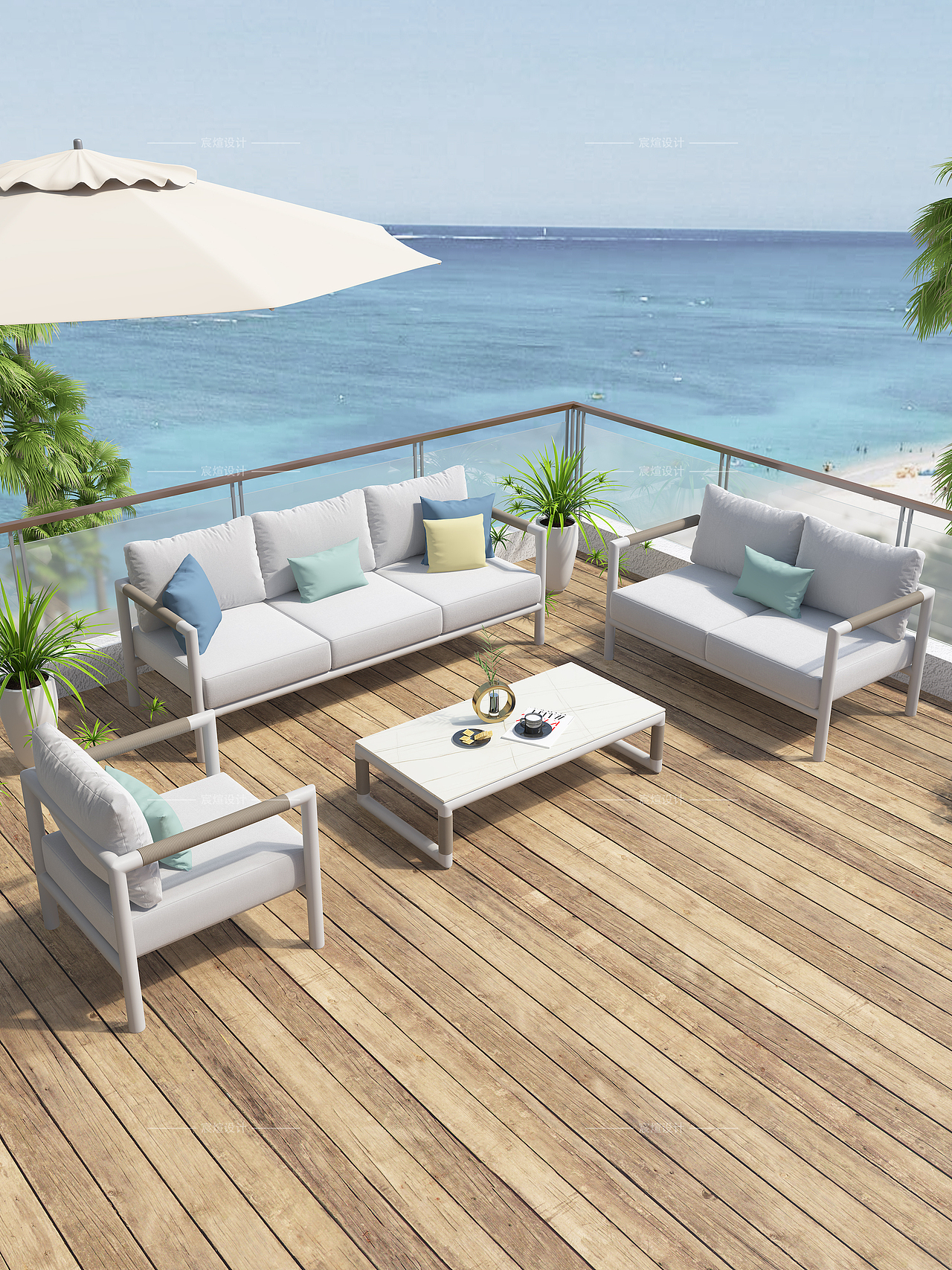 户外家具建模渲染