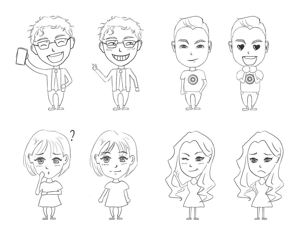 卡通人物形象设计 品牌形象 手绘人物 品牌ip