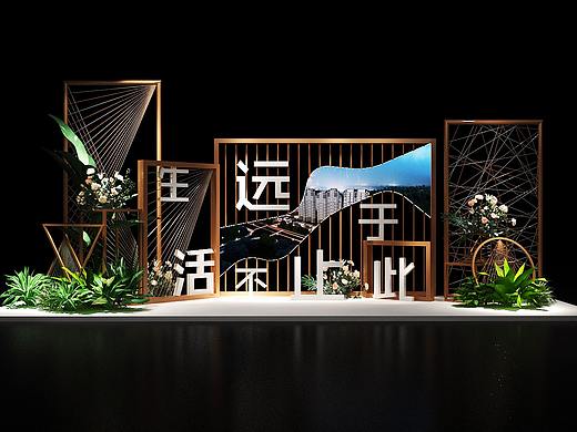 地产创意DP褐色系3D效果图