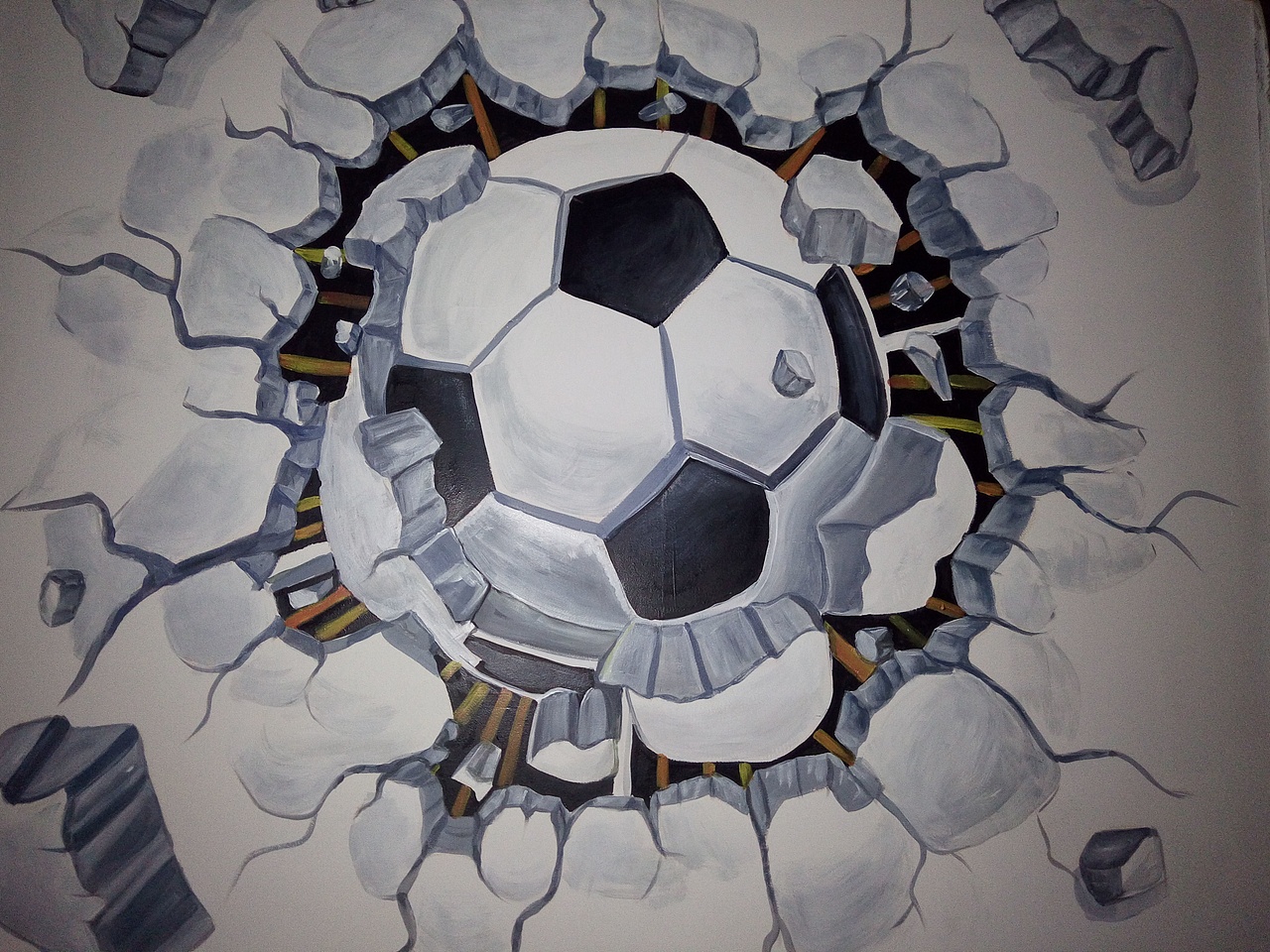 餐饮店墙绘手绘墙彩绘3d画涂鸦