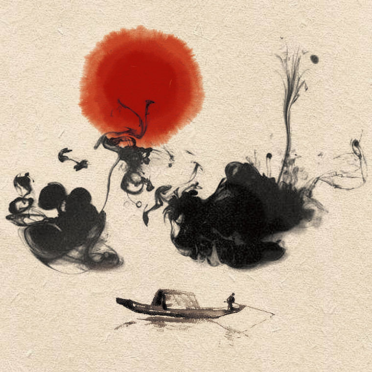 一日一山一舟，极简的水墨山水画（图ZMTk1MDQxODI0） - 绘画 - 站酷设计师创e派原创素材 - 站酷ZCOOL