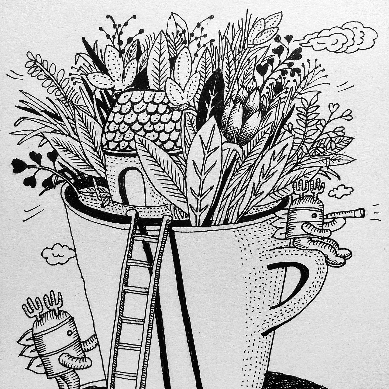 异想天开★小龙人11《杯中乾坤》（图ZMjAxODAwMzY0） - 商业插画 - 站酷设计师张泗洋原创素材 - 站酷ZCOOL