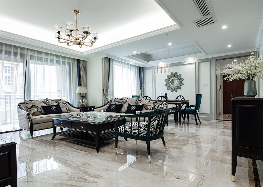 重庆天古设计师胡文,江渝北美式轻奢风格装修_锦绣城图