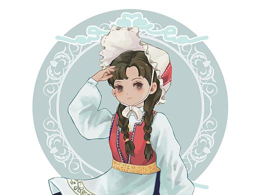 和纸胶带插画——马卡龙女孩