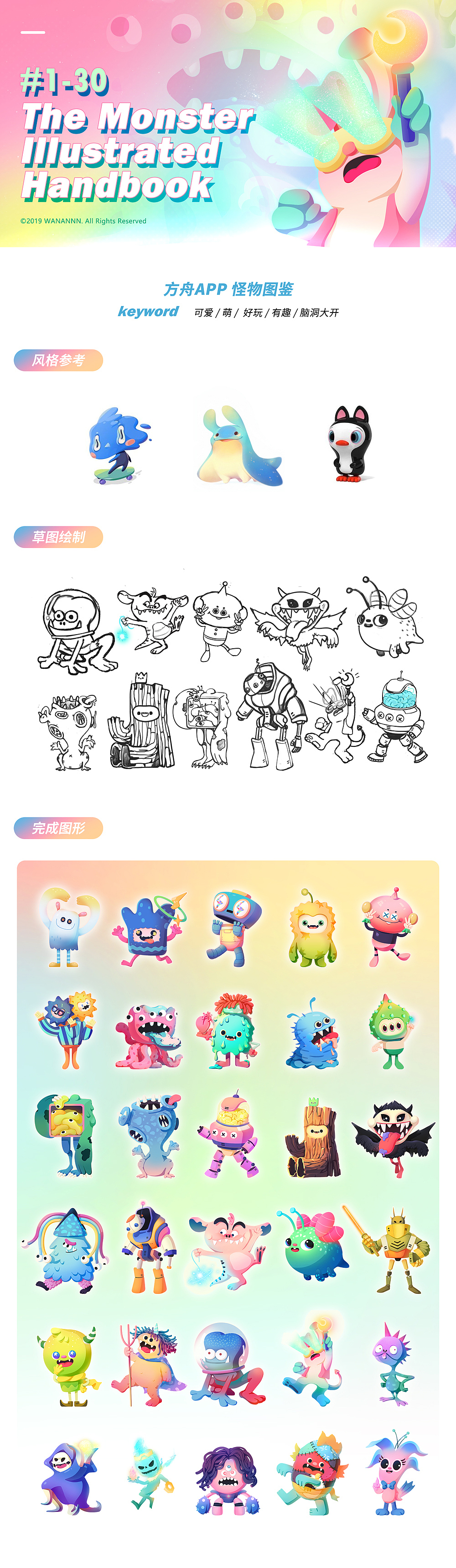 #1-30 怪物图鉴 The Monster Illustrated Handbook（图ZMTQ5NTM2NzAw） - IP形象 - 站酷设计师WANANNN原创素材 - 站酷ZCOOL