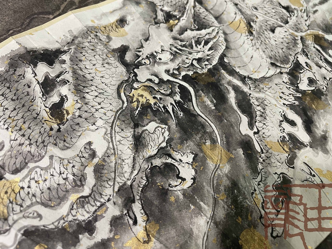 由龍#中华民族龙纹研究——扇面定制