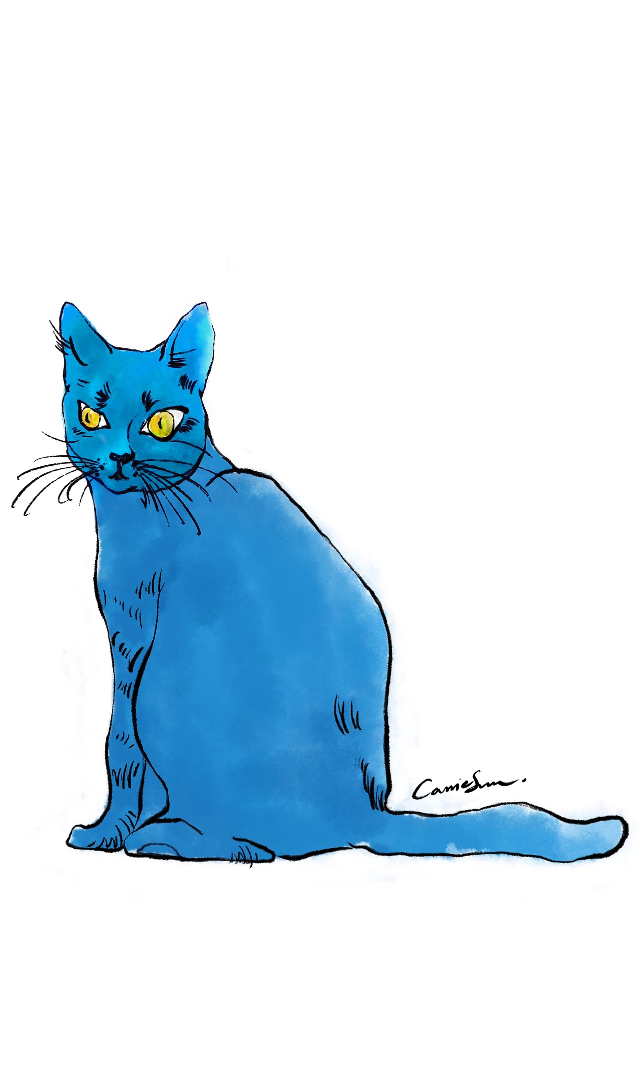 艺术手绘水彩猫咪