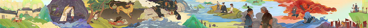 《大禹治水》插图（图ZMjY2NDU1Njg0） - 儿童插画 - 站酷设计师Mandragora647原创素材 - 站酷ZCOOL
