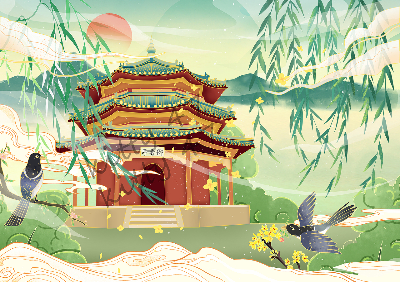 国风（图ZMjgzMjU3Mzky） - 商业插画 - 站酷设计师Kitty47原创素材 - 站酷ZCOOL