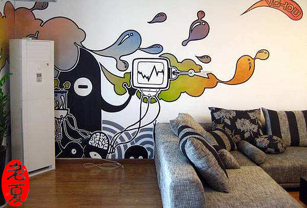 武汉室内手绘壁画设计,餐厅手绘壁画设计