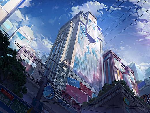 二次元风格场景的摸索 现代城市