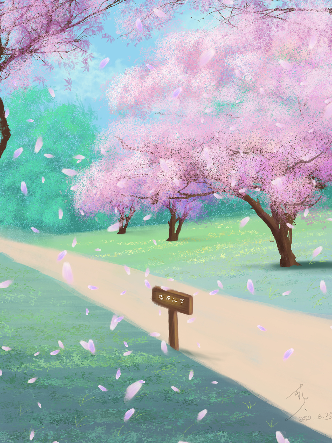 有关樱花的日本动漫的壁纸_百度知道