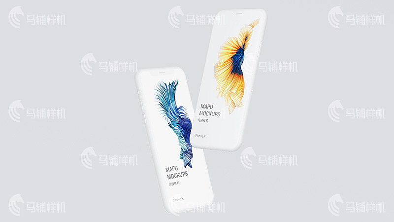 iphoneX白模 马铺样机效果贴图素材psd模版板设计vi