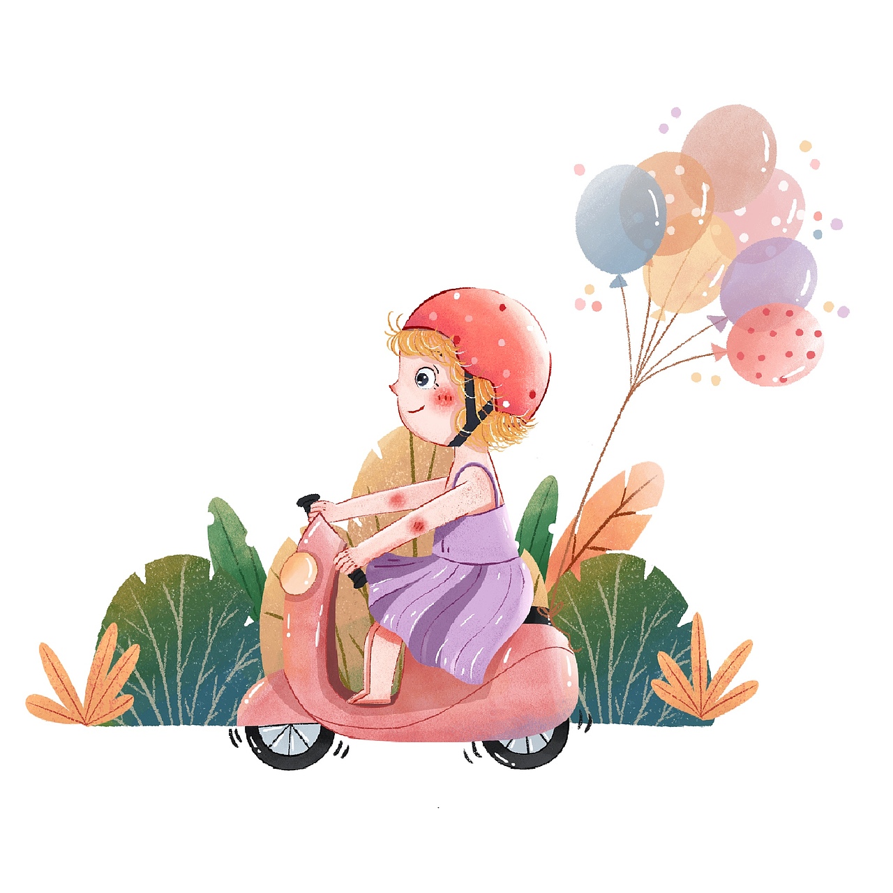 骑上小摩托去旅行吧（图ZMjY0MzcyNjQ0） - 儿童插画 - 站酷设计师二小姐在忙原创素材 - 站酷ZCOOL