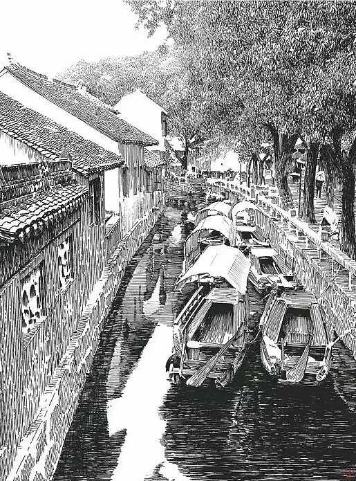 马国斌钢笔画作品欣赏