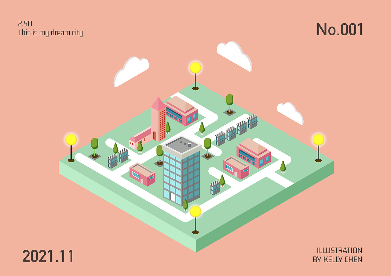 2.5D风格系列～城市篇（图ZMjc2OTU1MDc2） - 商业插画 - 站酷设计师莎莎笨丫头原创素材 - 站酷ZCOOL