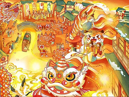 虎年新年插画