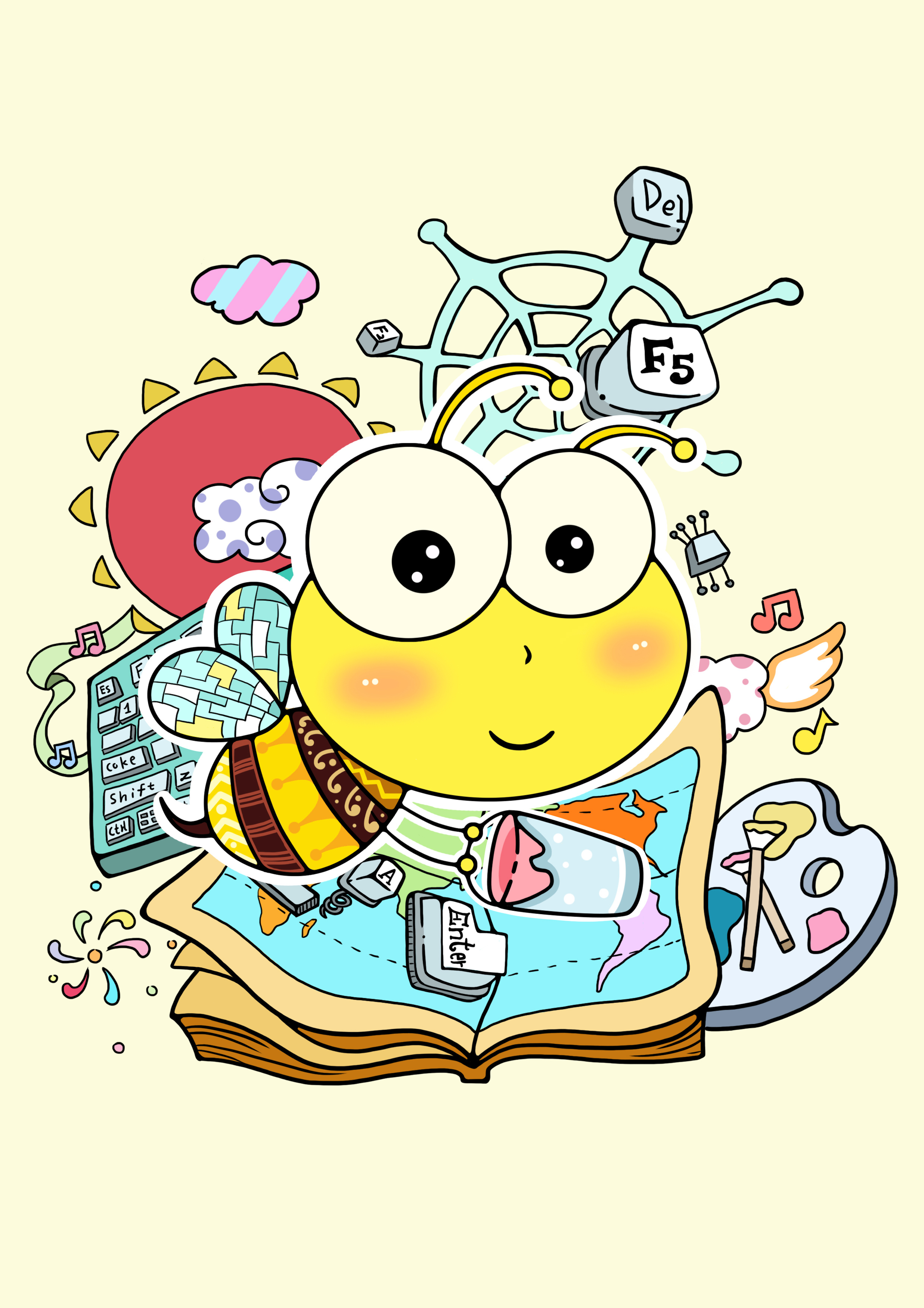 蜜蜂主题不同风格插画