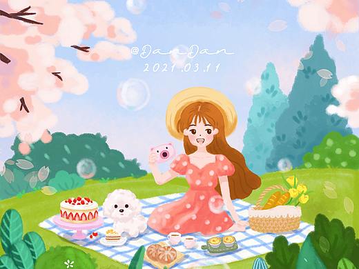 春.野餐（个人主页-ZNTIxNjAyMDQ=） - 创作习作 - 站酷设计师DanDan_xl原创素材 - 站酷ZCOOL