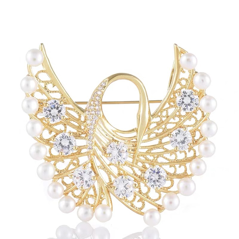 天然珍珠胸针