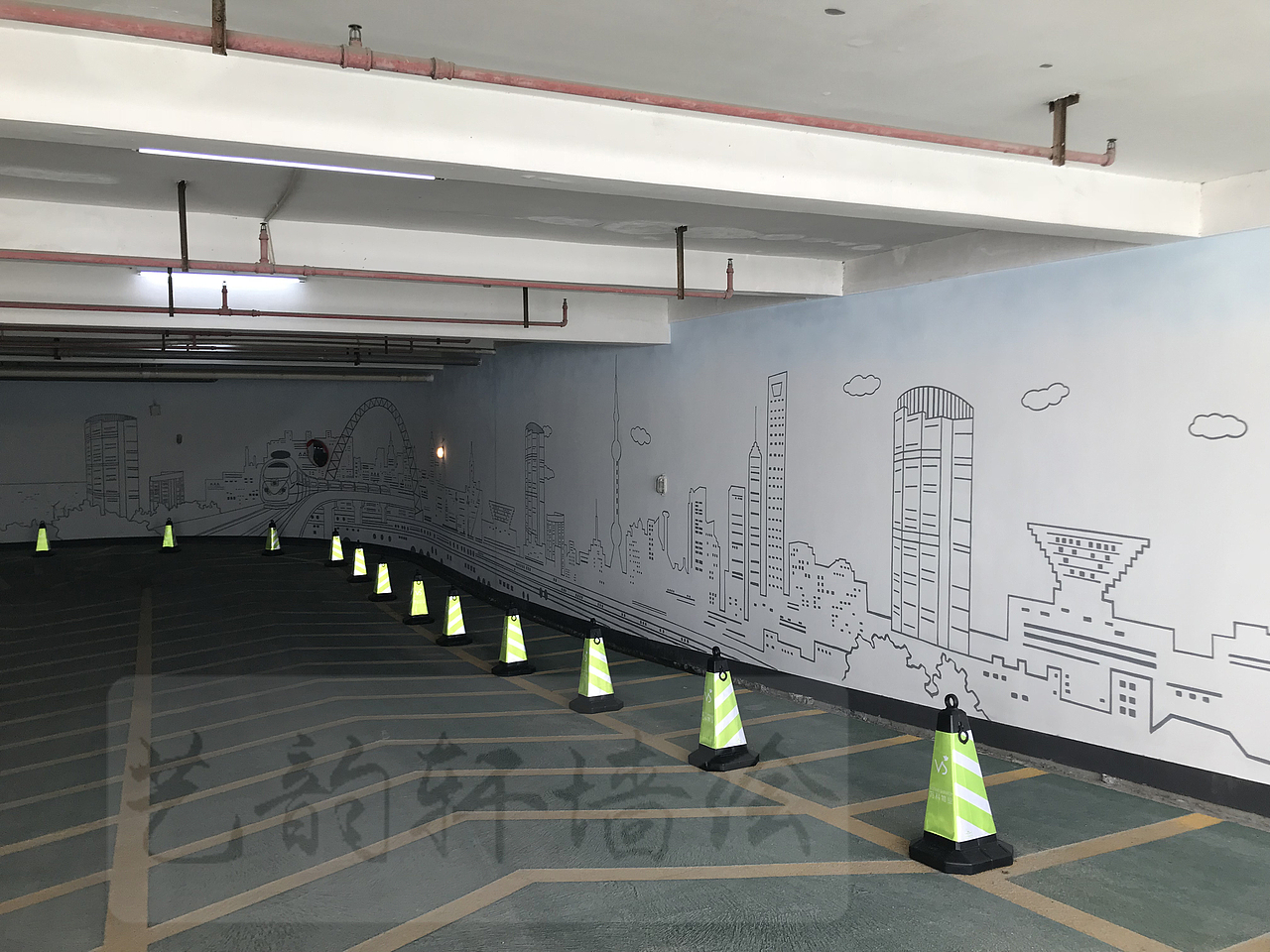 地下车库过道墙面彩绘_江浙沪墙绘-站酷zcool