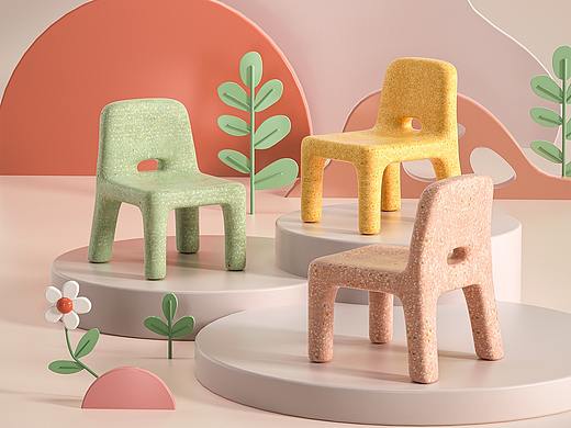 家具/儿童椅/矮凳/卡通风/儿童椅详情页视觉设计