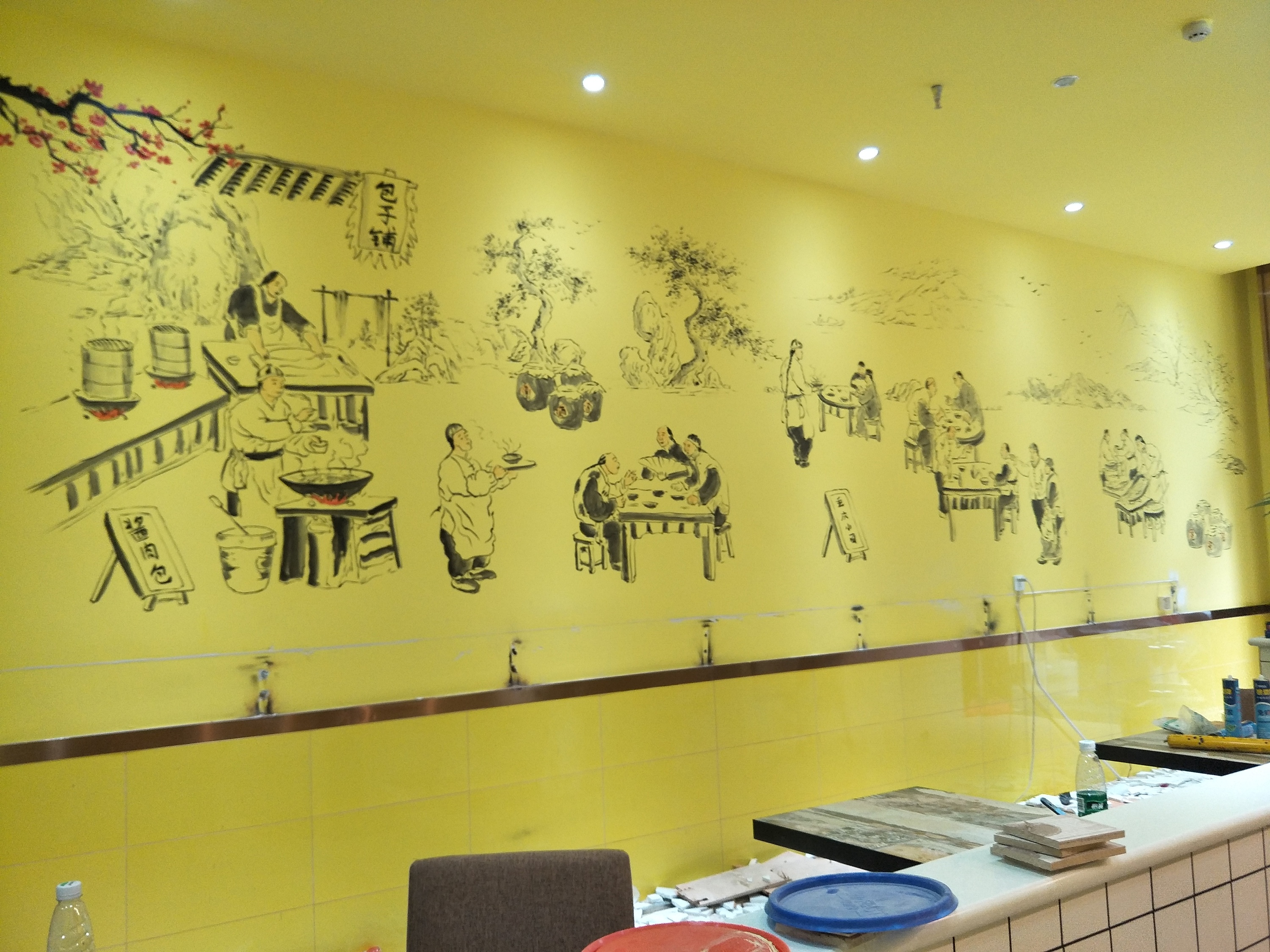 亳州饭店餐厅墙绘彩绘墙体彩绘喷绘手绘|插画|创作习作|泓志墙绘彩绘设计 - 原创作品 - 站酷 (ZCOOL)