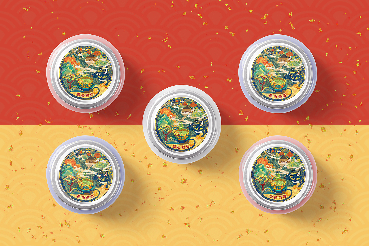 2020年中国风春节鼠年生肖主题茶叶包装插画（图ZMTc5MjMyMzAw） - 商业插画 - 站酷设计师插画师晓拂原创素材 - 站酷ZCOOL